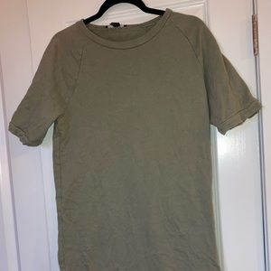 Forever 21 army green shortsleeved sweatshirt dress, size small.